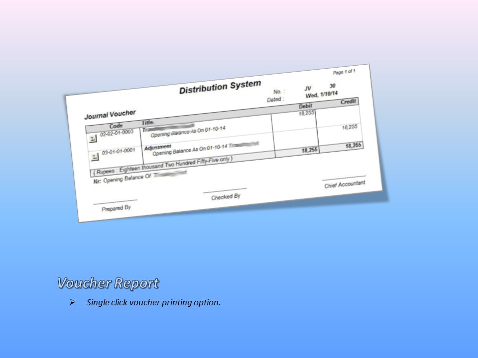 Journal Voucher Report