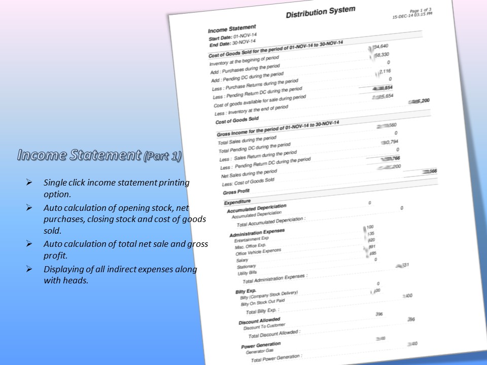 Income Statement Report